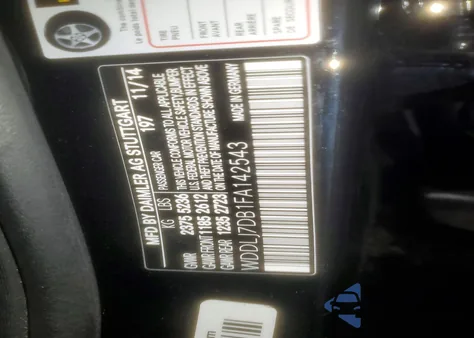 2015 Mercedes-Benz Cls 550 из США, поврежденный, VIN WDDLJ7DB1FA142543